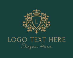 Leaves - Crown Vine Shield logo design