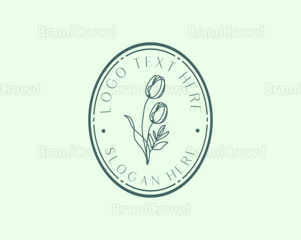 Luxury Salon Floral Oval Logo