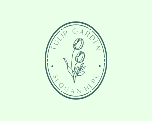 Tulips - Luxury Salon Floral Oval logo design