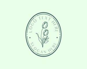 Flower Arrangement - Luxury Salon Floral Oval logo design