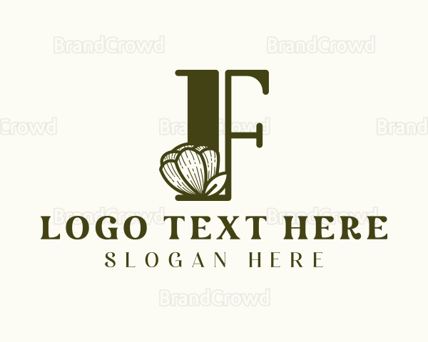 Feminine Flower Letter F Logo