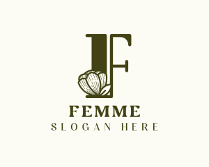 Feminine Flower Letter F logo design