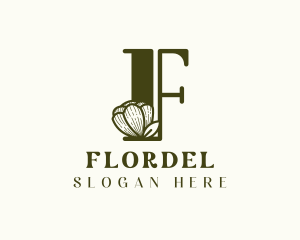 Feminine Flower Letter F logo design