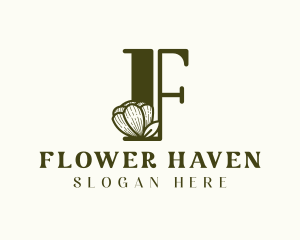 Feminine Flower Letter F logo design