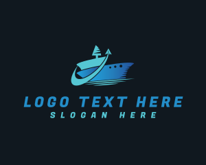Ship - Cargo Ship Logistics logo design