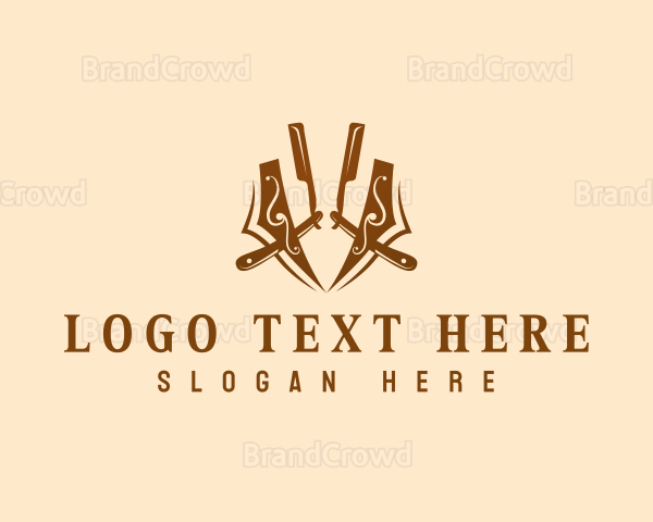 Barber Razor Blade Logo