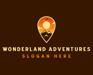 Mountain Location Pin logo design