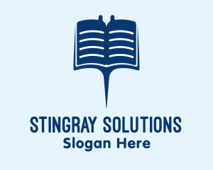 Stingray - Blue Stingray Book logo design