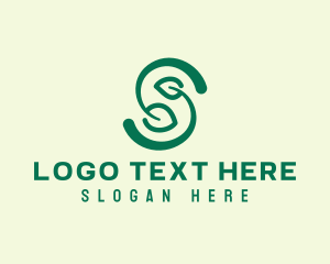 Vegan - Organic Leaf Letter S logo design