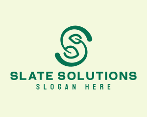 Organic Leaf Letter S  logo design