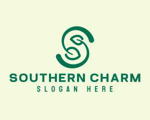 Organic Leaf Letter S  logo design