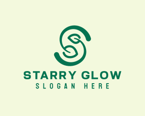 Organic Leaf Letter S  logo design