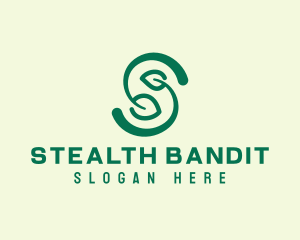 Organic Leaf Letter S  logo design