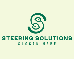 Organic Leaf Letter S  logo design