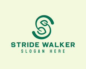 Organic Leaf Letter S  logo design