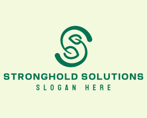 Organic Leaf Letter S  logo design