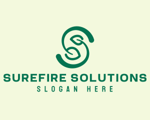 Organic Leaf Letter S  logo design