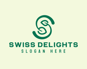 Organic Leaf Letter S  logo design