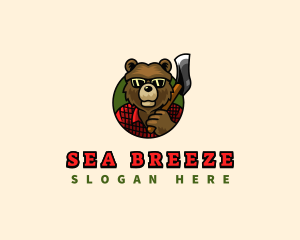 Bear Axe Lumberjack Logo