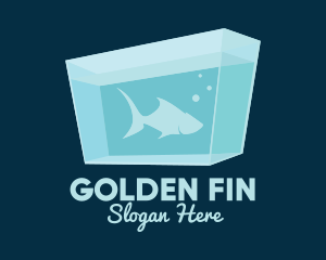 Goldfish - Blue Fish Aquarium logo design