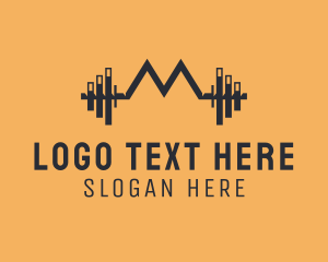 Workout - Barbell Weights Letter M logo design