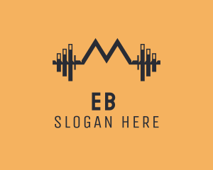 Bodybuilding - Barbell Weights Letter M logo design