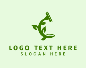 Clean - Eco Squeegee Letter C logo design