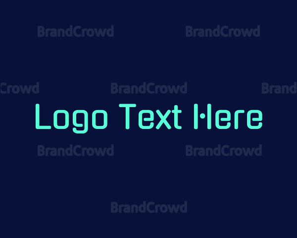 Bright Neon Blue Text Logo