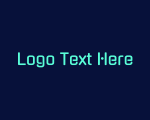 Futuristic - Bright Neon Blue Text logo design