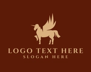 Mythical Creature - Luxe Unicorn Wings logo design