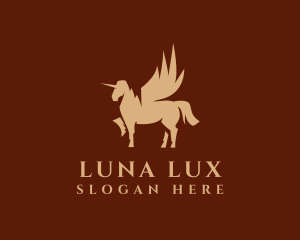 Luxe Unicorn Wings logo design