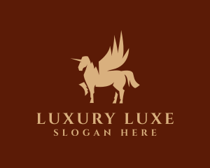 Luxe Unicorn Wings logo design