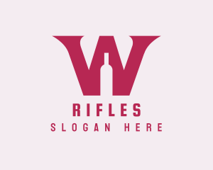 Letter W Wine Bottle  Logo