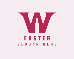 Bartender - Letter W Wine Bottle logo design