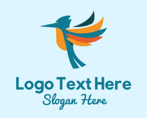 Colorful Hummingbird Wings Logo