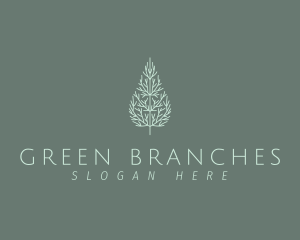 Outline Tree Branch logo design