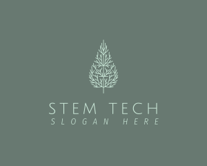 Stem - Outline Tree Branch logo design