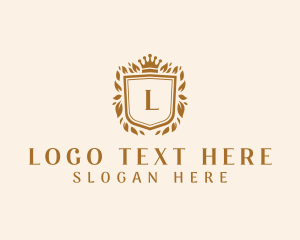 Hotel - Royal Wreath Shield logo design