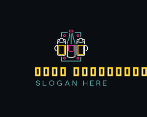 Neon Beer Bar  logo design