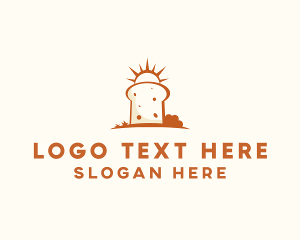 Eat - Sunny Bread Slice logo design