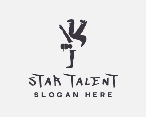 Talent - Gray Man Breakdance logo design