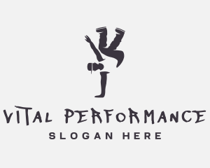 Performance - Gray Man Breakdance logo design