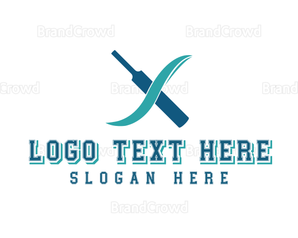 Cricket Bat Letter X Logo