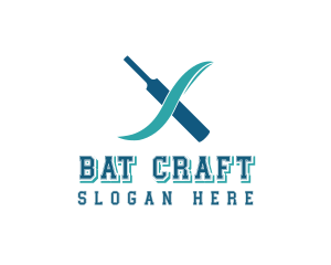 Bat - Cricket Bat Letter X logo design