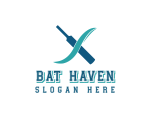 Bat - Cricket Bat Letter X logo design