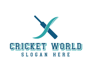 Cricket - Cricket Bat Letter X logo design