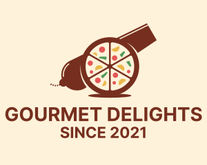 Pizza Cannon Restaurant logo design