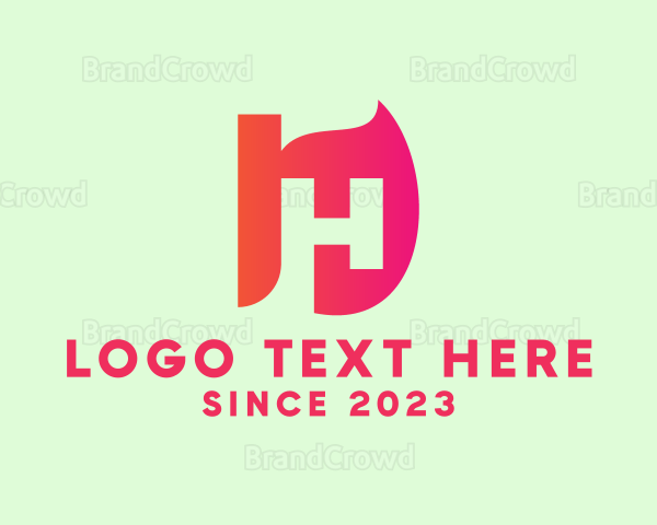 Modern Letter H Flame Logo