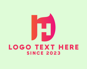 Software - Modern Letter H Flame logo design