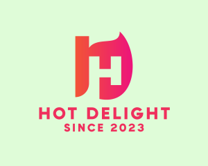 Modern Letter H Flame  logo design